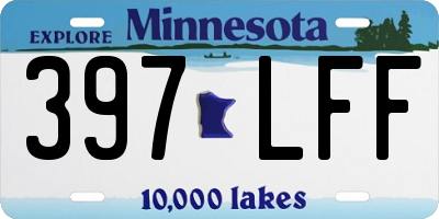 MN license plate 397LFF