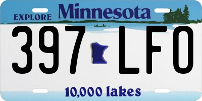 MN license plate 397LFO