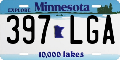 MN license plate 397LGA