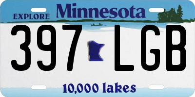 MN license plate 397LGB