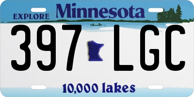 MN license plate 397LGC
