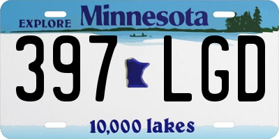 MN license plate 397LGD