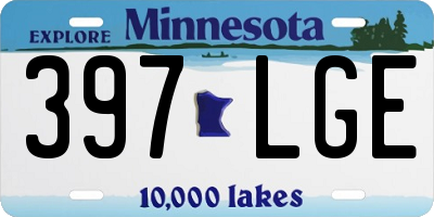 MN license plate 397LGE