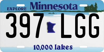 MN license plate 397LGG