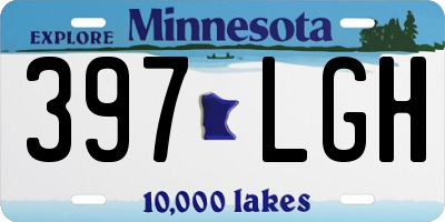 MN license plate 397LGH