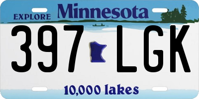 MN license plate 397LGK