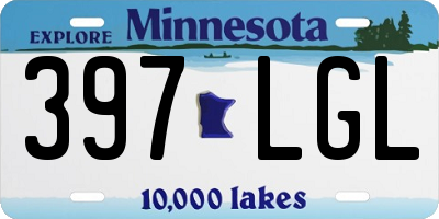 MN license plate 397LGL