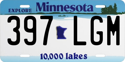 MN license plate 397LGM