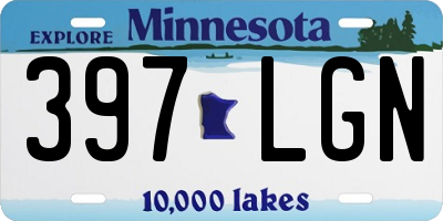 MN license plate 397LGN