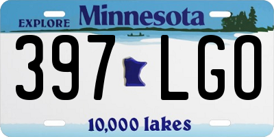 MN license plate 397LGO