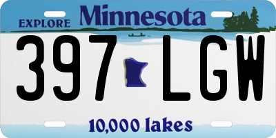 MN license plate 397LGW
