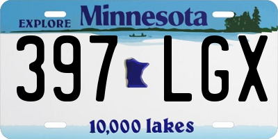 MN license plate 397LGX