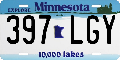 MN license plate 397LGY