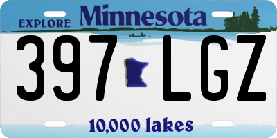 MN license plate 397LGZ