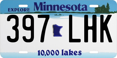 MN license plate 397LHK