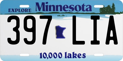 MN license plate 397LIA
