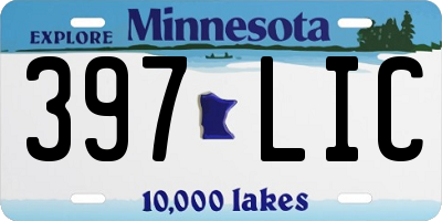MN license plate 397LIC