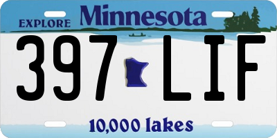 MN license plate 397LIF