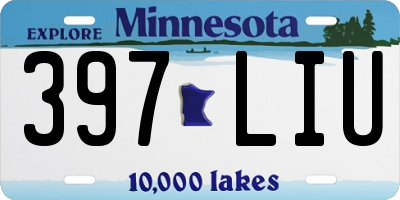 MN license plate 397LIU