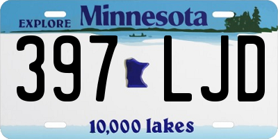 MN license plate 397LJD