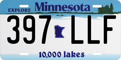 MN license plate 397LLF