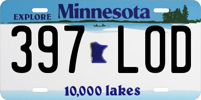 MN license plate 397LOD