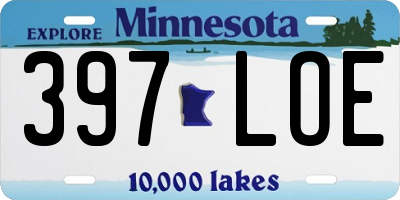 MN license plate 397LOE