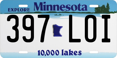 MN license plate 397LOI