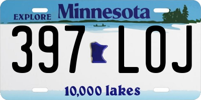 MN license plate 397LOJ