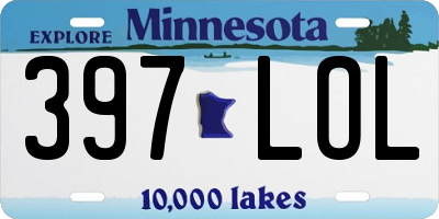 MN license plate 397LOL