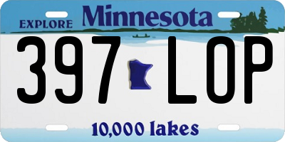 MN license plate 397LOP