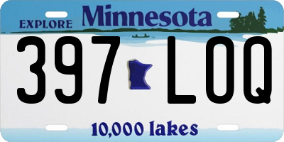 MN license plate 397LOQ