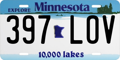 MN license plate 397LOV