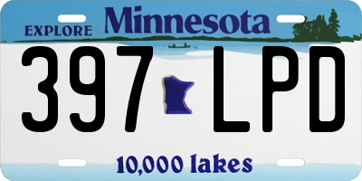 MN license plate 397LPD