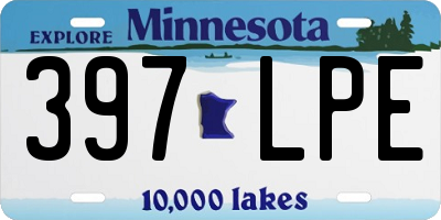 MN license plate 397LPE