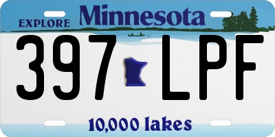 MN license plate 397LPF