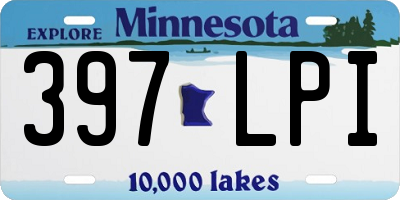 MN license plate 397LPI