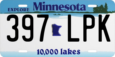 MN license plate 397LPK
