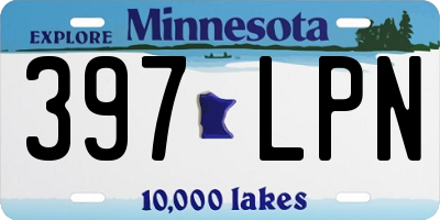 MN license plate 397LPN