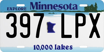 MN license plate 397LPX
