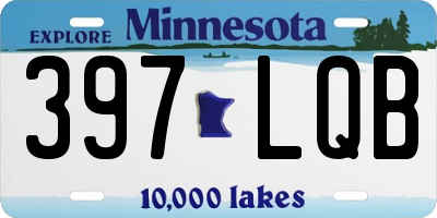 MN license plate 397LQB
