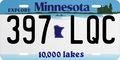 MN license plate 397LQC