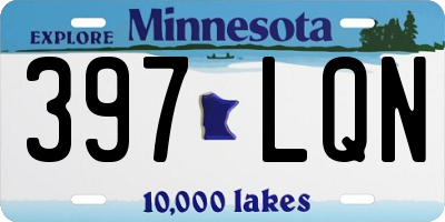 MN license plate 397LQN
