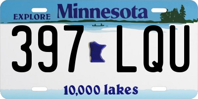 MN license plate 397LQU
