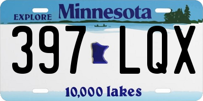 MN license plate 397LQX