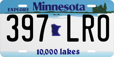 MN license plate 397LRO