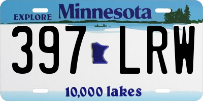 MN license plate 397LRW