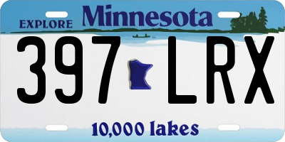 MN license plate 397LRX