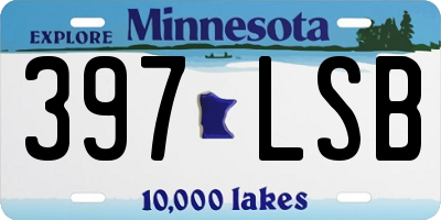 MN license plate 397LSB