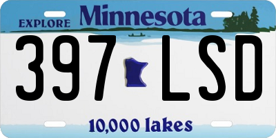 MN license plate 397LSD